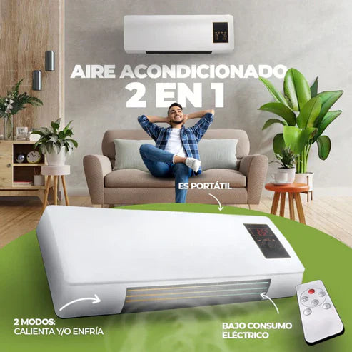 Aire Acondicionado Portátil 2 en 1 Calor y Frio - Bajo consumo y Máxima Potencia